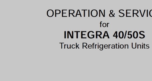 Product picture Carrier Transicold Service Manual for INTEGRA 40 50S